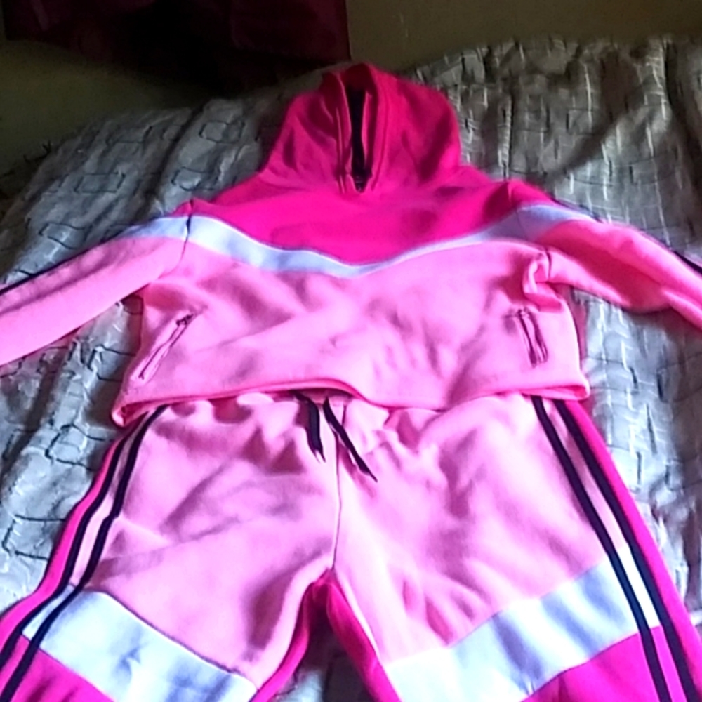 Sweat pants and a half sweater